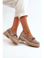 Dámské semišové mokasíny s ozdobou Cappuccino model 21652532 - Zazoo