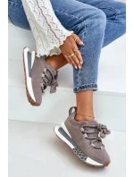 Semišové dámské sneakersy na platformě s tlustým šněrováním Artiker 54C1463 šedé Semišové dámské sneakersy na platformě s tlustým šněrováním Artiker 54C1463 šedé