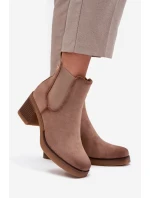 Dámské kotníkové boty Zelia na sloupku – béžové Dámské kotníkové boty Zelia na sloupku – béžové