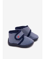 Dětské bačkory na suchý zip s proužky – tmavě modré Lavelle Dětské bačkory na suchý zip s proužky – tmavě modré Lavelle