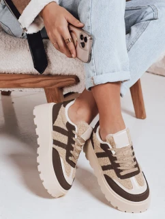 Dámské tenisky s kožešinou na platformě hnědé FashionStreet ZY1082