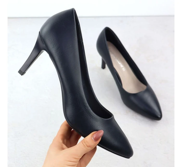 Dámské tmavě modré lodičky na jehlovém podpatku Sergio Leone 1336