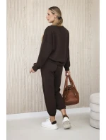 Viskózový komplet teplákové + kalhoty hnědý Viskózový komplet teplákové + kalhoty hnědý