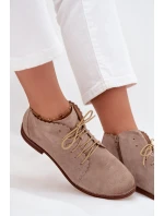 Semišové kotníkové boty na plochém podpatku Cappuccino Zazoo 4078