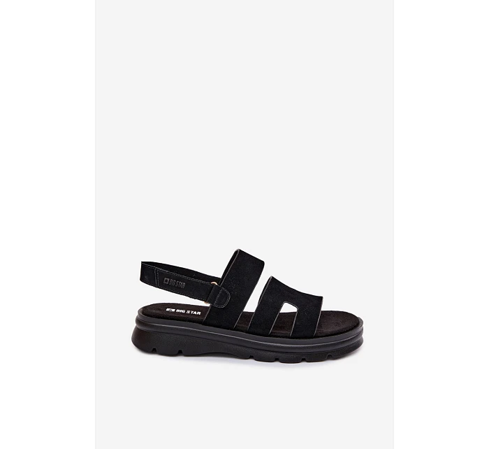 Dámské sandály semišové Big Star model 22064154 Černé - Big Star Shoes Dámské sandály semišové Big Star model 22064154 Černé - Big Star Shoes
