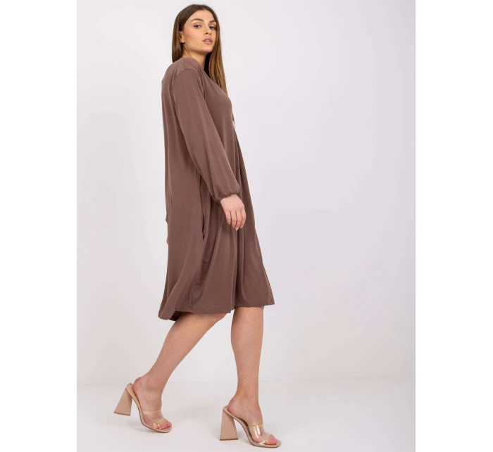 Dámské šaty Dress-EM-SK-604.10P-hnědá Dámské šaty Dress-EM-SK-604.10P-hnědá