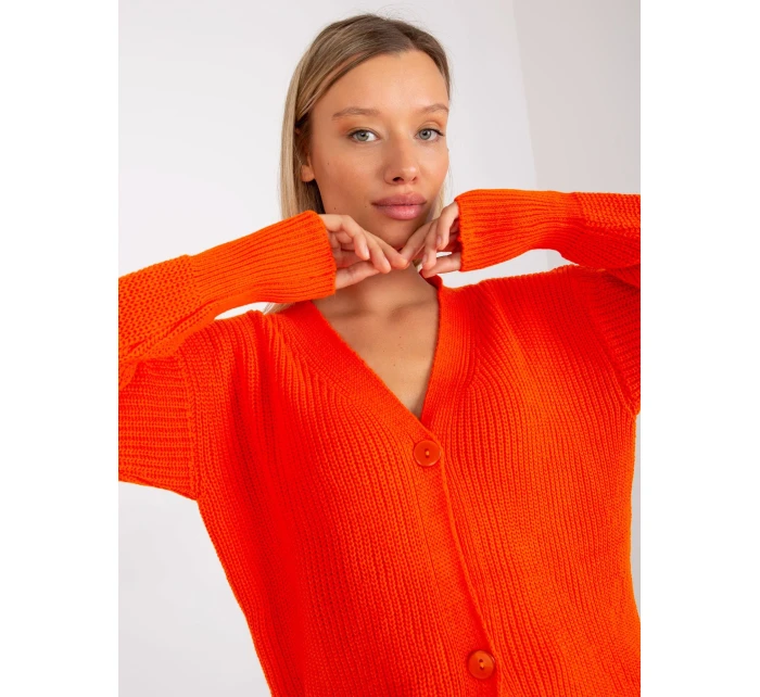 Dámský svetr LC SW model 17650173 oranžový - FPrice Dámský svetr LC SW model 17650173 oranžový - FPrice