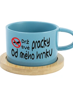 DRŽ SVÉ PRACKY OD MÉHO HRNKU - modrý hrníček makronka 200 ml
