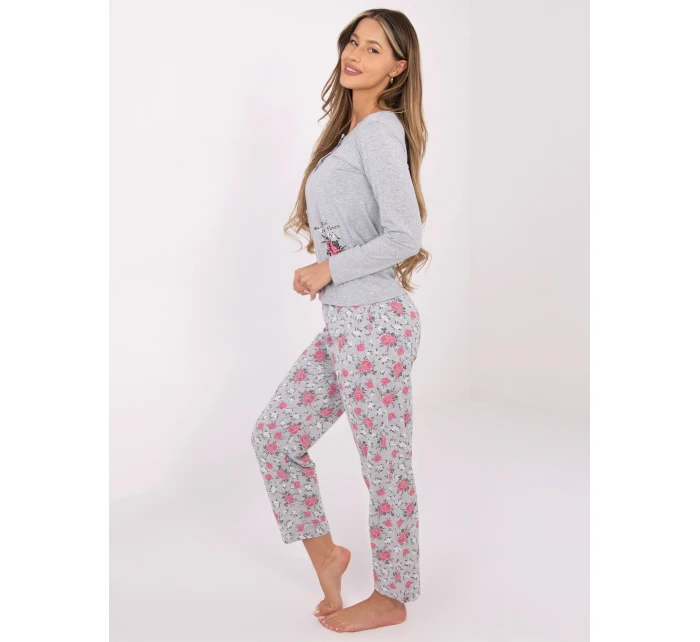 Dámské pyžamo DU PI FP 006.02 šedé - FPrice Dámské pyžamo DU PI FP 006.02 šedé - FPrice
