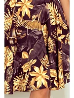 Rozšířené dámské šaty 114-13 černo-žluté - Numoco Rozšířené dámské šaty 114-13 černo-žluté - Numoco