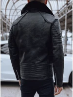 Pánská kožená bunda černá FashionStreet TX4710 Pánská kožená bunda černá FashionStreet TX4710