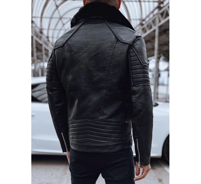 Pánská kožená bunda černá FashionStreet TX4710 Pánská kožená bunda černá FashionStreet TX4710