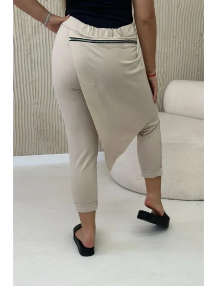 Punto Milano Zimní kalhoty s ozdobným zipem tmavě béžová Punto Milano Zimní kalhoty s ozdobným zipem tmavě béžová