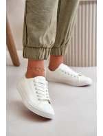 Dámské kožené šněrovací klasické tenisky bílé model 21590967 - EVENTO