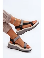 Dámské sandály na platformě a Big Star šedé model 21652812 - Big Star Shoes Dámské sandály na platformě a Big Star šedé model 21652812 - Big Star Shoes