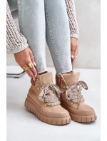 Dámské Zateplené Boty Trapery Na Platformě Hnědé model 21673064 - EVENTO