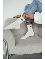 Dámské Ecru model 22044942 ponožky s tmavě modrým srdcem - Milena