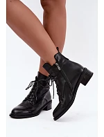 Zateplené kožené kotníkové boty Černé model 22366280 - Boto Zateplené kožené kotníkové boty Černé model 22366280 - Boto
