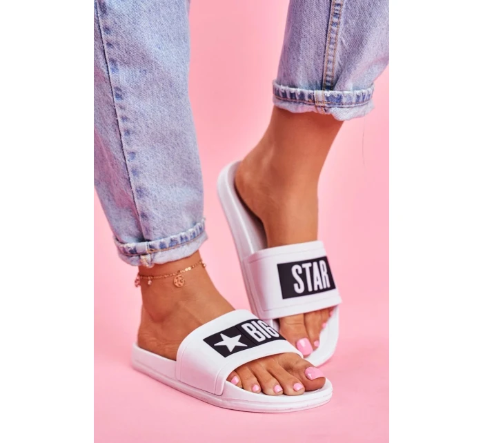 Dámské módní pantofle Big Star - bílé