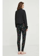 Dámské pyžamo YI80001 črné s potiskem - DKNY Dámské pyžamo YI80001 črné s potiskem - DKNY
