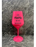 JSEM MÁMA, DVĚ DECI FAKT NESTAČÍ - růžová nerozbitná sklenice na víno 470 ml JSEM MÁMA, DVĚ DECI FAKT NESTAČÍ - růžová nerozbitná sklenice na víno 470 ml