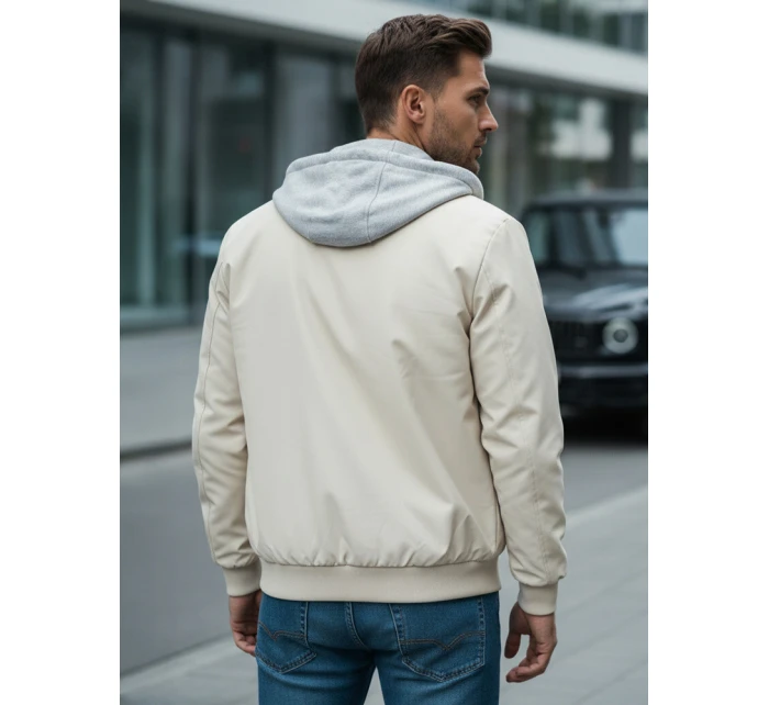 Pánská bunda bomber s kapucí bílá model 21986360 - Dstreet Pánská bunda bomber s kapucí bílá model 21986360 - Dstreet