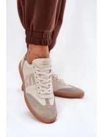 Kožené Sportovní Boty Tenisky Dámské Panterka model 21686778 Béžové - CheBello Kožené Sportovní Boty Tenisky Dámské Panterka model 21686778 Béžové - CheBello