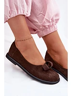 Kožené Semišové Dámské Polobotky model 22101235 Čokoládové - Zazoo