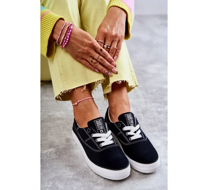 Dámské látkové tenisky Big Star KK274019 Černá Dámské látkové tenisky Big Star KK274019 Černá