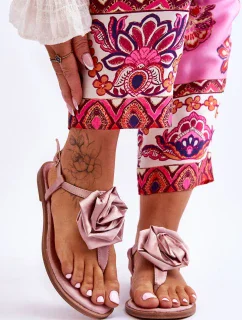 Dámské žabky s látkou Rose Nude Carisma