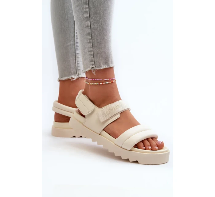Dámské sandály na platformě Big Star Béžová Dámské sandály na platformě Big Star Béžová