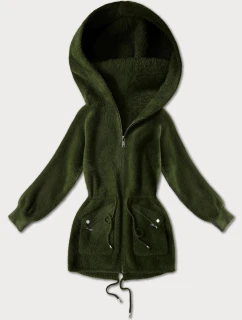 Přehoz přes oblečení typu alpaka v army barvě s kapsami (W010#)