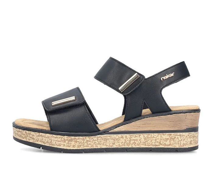 Sandały damskie na czarne na  model 22087158 - Rieker