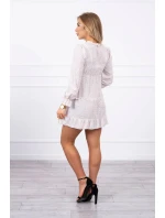 Šaty s ozdobnými volánky béžové