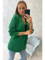 Bunda s klopou elegantní tmavě zelená Bunda s klopou elegantní tmavě zelená