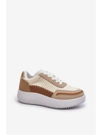 Dámské tenisky na platformě béžové Redala Dámské tenisky na platformě béžové Redala