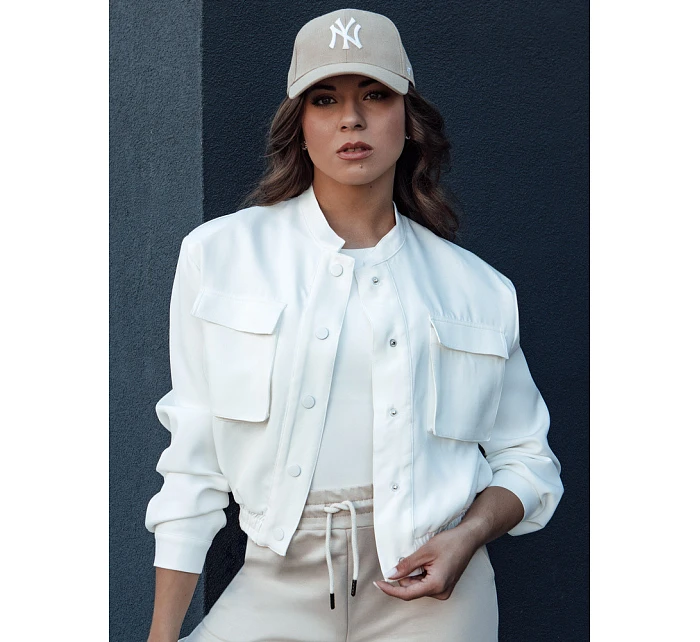 Dámská bunda bomber TY4305 smetanová - FashionStreet