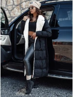 Dámská zimní bunda dlouhá s kožešinou černá Dstreet model 21980514 - FashionStreet