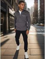Pánská grafitová mikina s potiskem FashionStreet BX5888