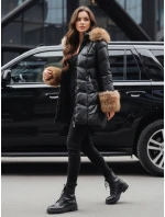 Dámská zimní prošívaná bunda s kapucí černá FashionStreet TY5320