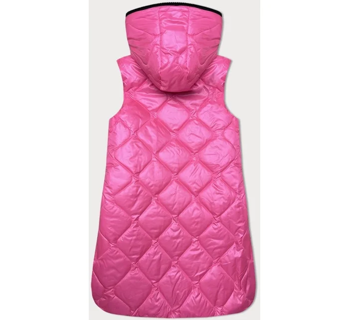 Růžová dámská vesta s ozdobným prošíváním model 19642641 - S'WEST Růžová dámská vesta s ozdobným prošíváním model 19642641 - S'WEST