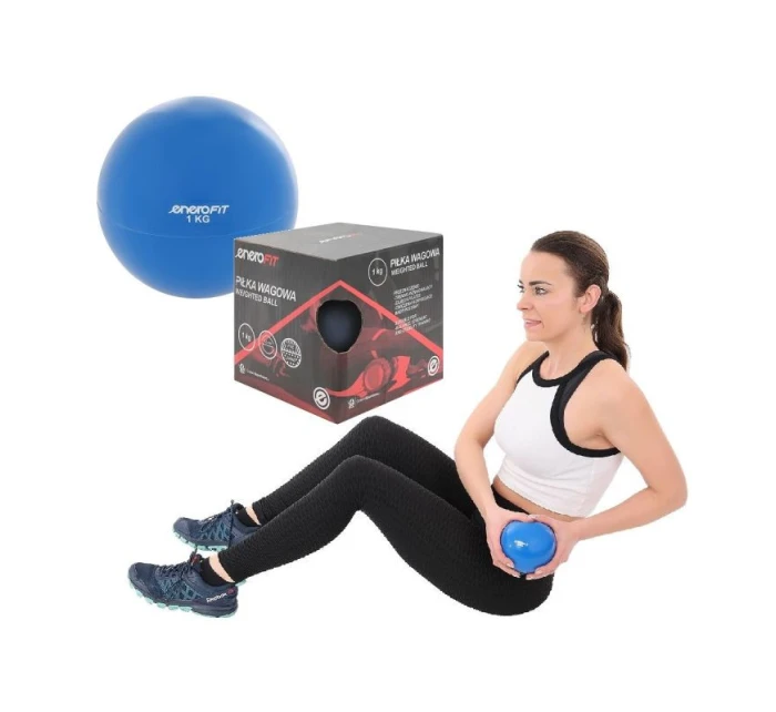 POSILOVACÍ MÍČ SE ZÁVAŽÍM 1KG MODRÝ ENERO FIT