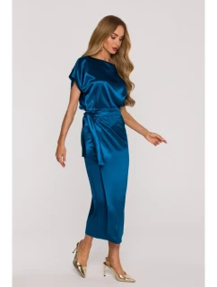 Saténové šaty v stylu  modré model 21479284 - Moe