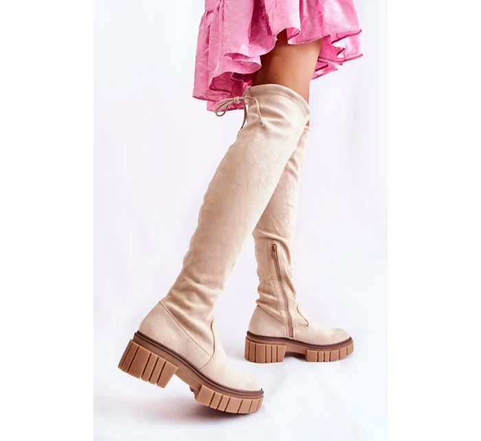 Dámské semišové boty Workers světle béžová Cheera