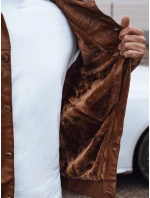 Pánská kožená bunda s kožešinou hnědá FashionStreet TX4746 Pánská kožená bunda s kožešinou hnědá FashionStreet TX4746