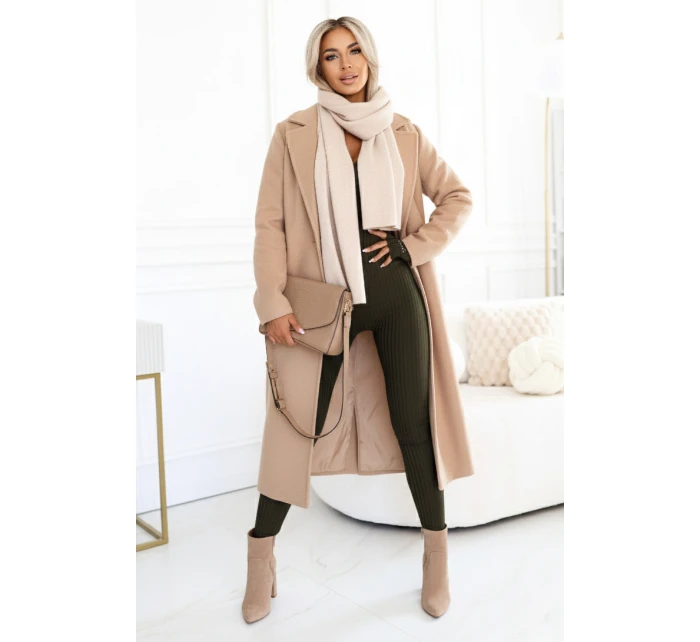 619-2 Pohodlný a elegantní dámský žebrovaný overal s výstřihem - khaki barva