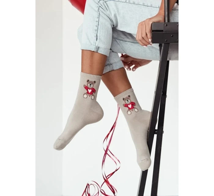 Milena ponožky 0200-144 Valentýnský medvěd 37-41