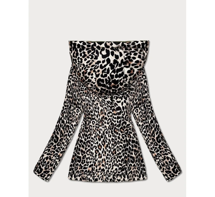 Dwustronna kurtka parka Goodlookin zielona panterka (KK60424-2#)