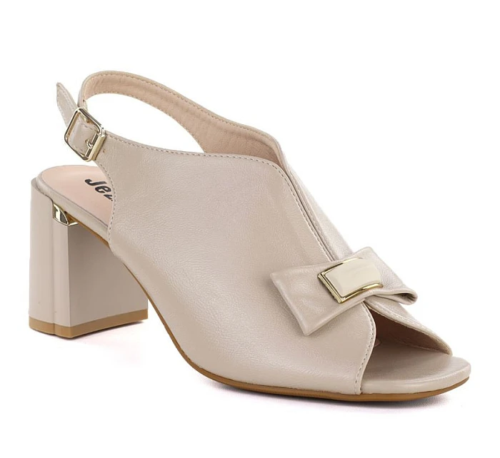 Dámské sandály na jehlovém podpatku s mašlí béžové Jezzi RMR25112-3 Dámské sandály na jehlovém podpatku s mašlí béžové Jezzi RMR25112-3