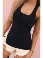 Dámský bavlněný top bokserka na širokých ramínkách námořnická modrá